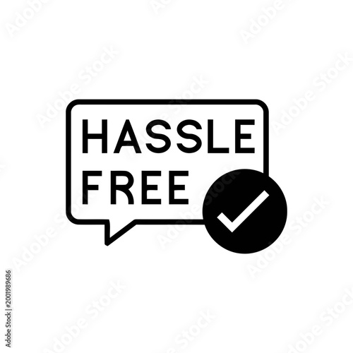 Hassle Free Icon with Checkmark Symbol