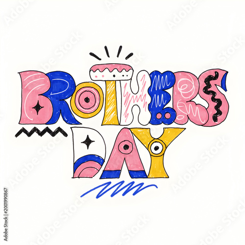 hand drawn brothers day lettering