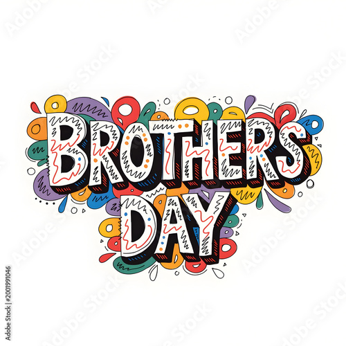hand drawn brothers day lettering