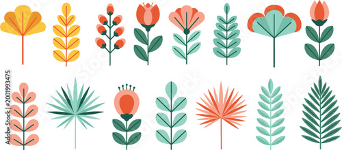 A seamless floral pattern design featuring a set of pink lily vector flowers and green leaf elements for elegant spring nature illustrations and summer blossom decor