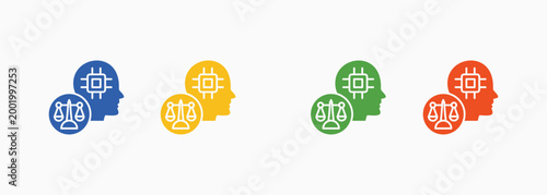 Ai Ethics Icon Set Color Multiple Style Collection Element For Design