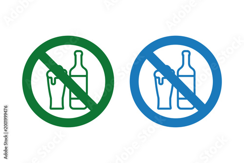 No alcohol prohibition sign icon warning restriction symbol