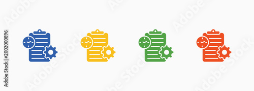Program Icon Set Color Multiple Style Collection Element For Design