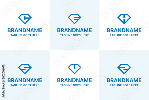 Letter C E H S V Z Diamond Logo Set, symbolizing value, strength, and timeless brilliance