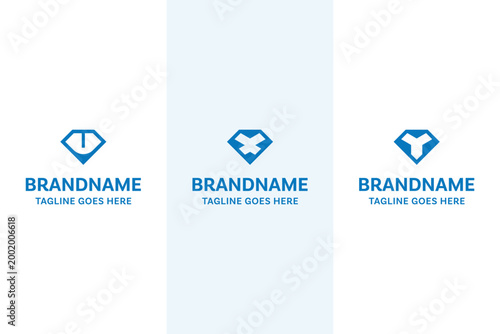 Letter U X Y Diamond Logo Set, symbolizing value, strength, and timeless brilliance