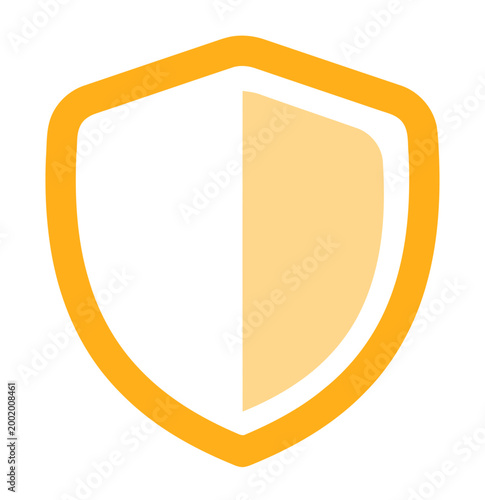 Free Download Minimalist Yellow Shield Icon for Cybersecurity and Protection - GFXLoad