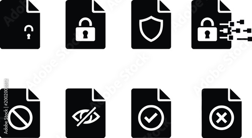 Set of Document Security and Status Icons
