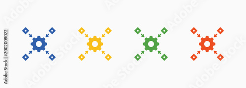 Integration Icon Set Color Multiple Style Collection Element For Design