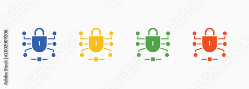 Encryption Icon Set Color Multiple Style Collection Element For Design