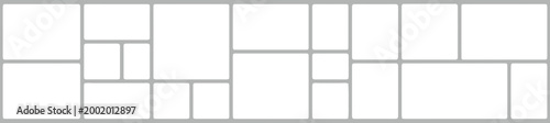 Fotografija Blank Photo Collage Frame Template with Multiple Rectangular Slots