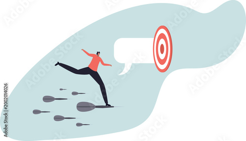 Aiming for target or goal, determination and strategy to reach target and achieve business success,human life and situation.