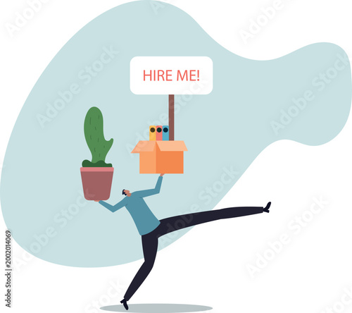 Hire me looking for job, unemployed or layoff employee, candidate searching for new work career, job seeker or applicant find vacancy.human life and situation.
