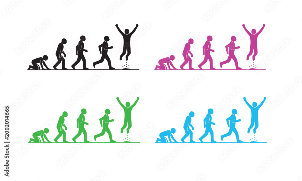 Obraz premium Evolution of man a visual representation of human development through stages