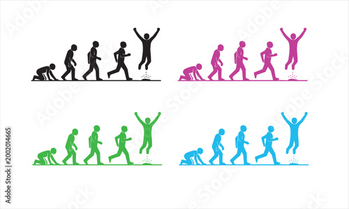 Evolution of man a visual representation of human development through stages