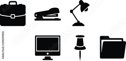 Women's fashion clothing silhouette set, featuring elegant dresses, gowns, and casual apparel vector icons
