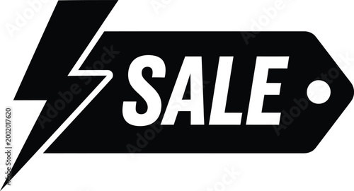 sale lightning tag badge label discount price offer sticker flash sale marketing vector modern flat style icon