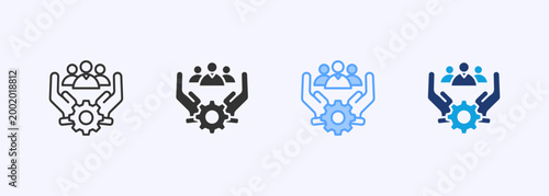 Management Icon Set Color Multiple Style Collection Illustration