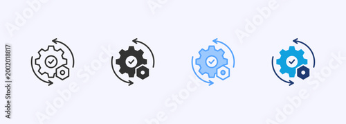 Operation Icon Set Color Multiple Style Collection Illustration