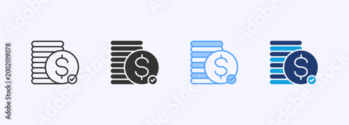 Costing Icon Set Color Multiple Style Collection Illustration