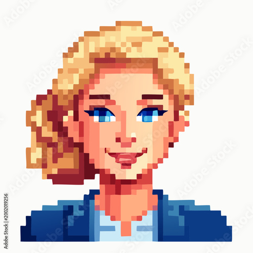 Portrait pixel art d’une jeune femme noire – Style rétro jeu vidéo