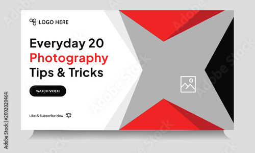 Photography Tips and Tricks: A dynamic layout for promoting photography tips and tricks, perfect for engaging potential viewers and boosting content visibility. 