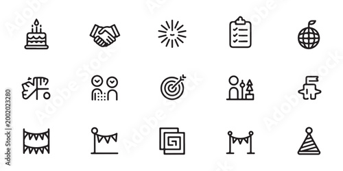 Party and Event Management Line Icon Collection