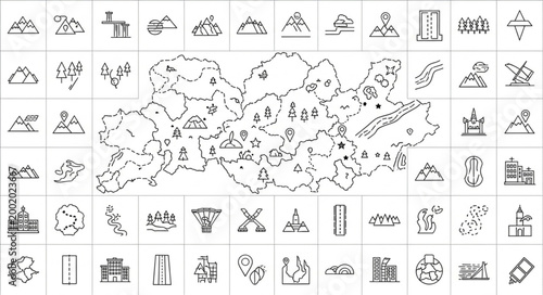 Collection of Ancient Egyptian Hieroglyphs and Symbols.