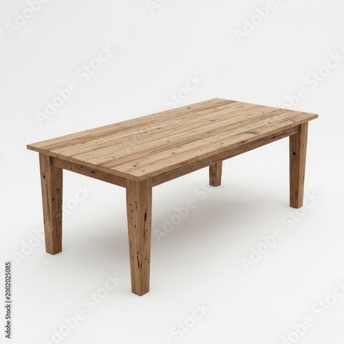 wooden table isolated on white