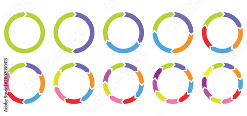 Billede på lærred Colorful Pie Chart Showing 10 Percent Data Segment Vector Illustration
