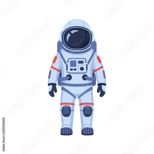 Astronaut in Space Suit Standing.