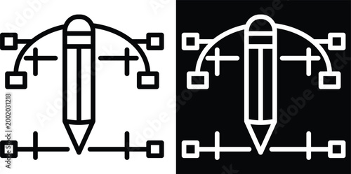 design Two-tone version in black and white background