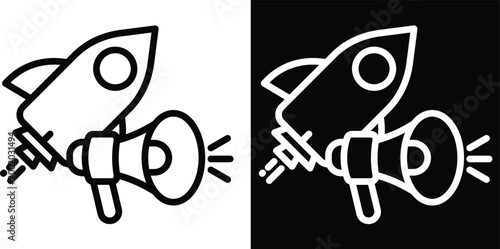 launch Two-tone version in black and white background