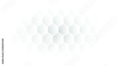 Modern white background with radiant hexagonal geometric lines and polygons and a smooth directional line design. Gradient white background. Gray background. Honeycomb pattern.
