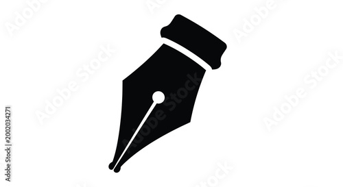 Fountain pen nib silhouette high quality professional detailed