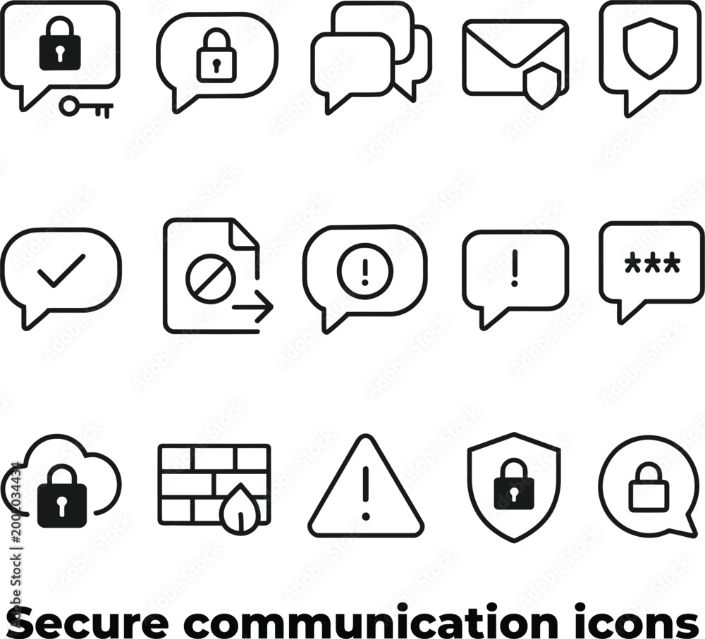 Fototapeta premium Mobile Messaging Icons Set – Smartphone Chat, Notification, Voice Message Vector Pack
