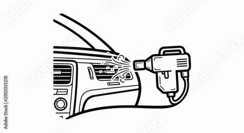 Device sprays liquid into car air vents