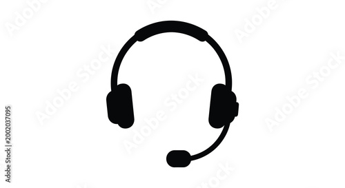 headset silhouette high quality professional detailed modern elegant