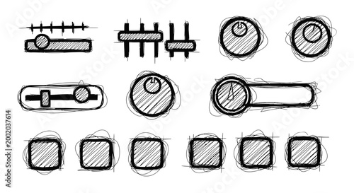 Sketched interface controls set