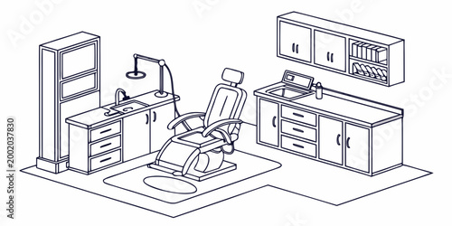 Modern dental operatory with equipment and sink dental chair dental clinic dental office dental practice dental care dental treatment dental tools dental instruments medical equipment