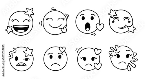 Emoji icons set various expressions