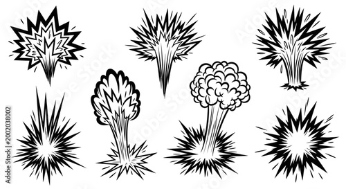 Comic explosion effects set