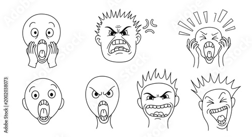 Cartoon faces expressing emotion