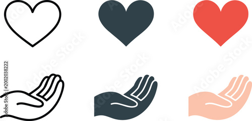 Human ear anatomy and hearing aid icon set in outline solid and blue color styles for audiology medical clinic and deaf community accessibility design flat vector