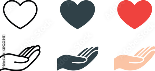 Human ear anatomy and hearing aid icon set in outline solid and blue color styles for audiology medical clinic and deaf community accessibility design flat vector