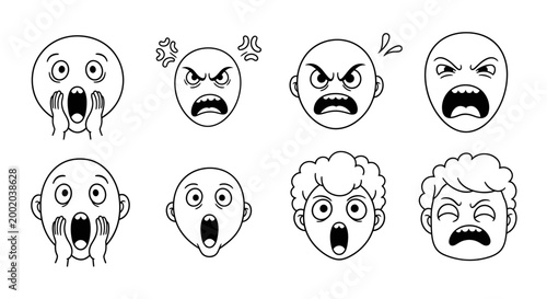 Emoticon expressions illustrative set