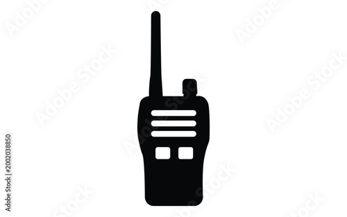 Walkie Talkie Communication Device Icon Minimal Silhouette Wireless Radio Transmitter Symbol