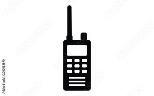 Portable Radio Communication Icon Handheld Walkie Talkie Silhouette Technology Symbol