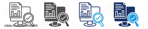 audit icon set with multi concept