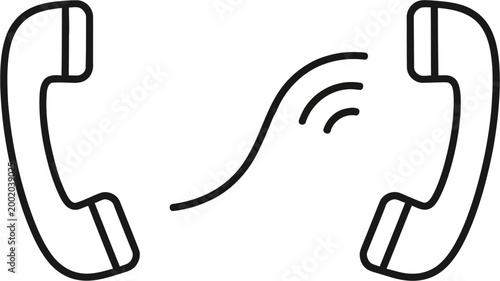 Vector Icon of Incoming or Outgoing Phone Call