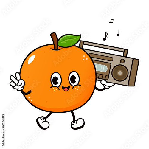 Mandarin Orange Character With Boom Box